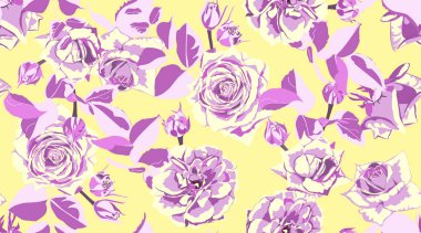 Vintage tarzı sorunsuz gül desende.