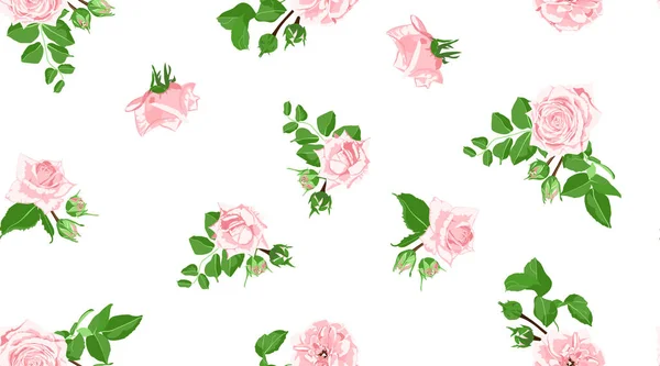 Roses Seamless Pattern in Vintage Style. — Stock Vector