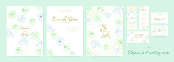 Cartes de voeux délicates pour mariage . — Image vectorielle