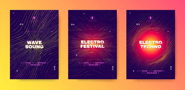 Carteles de música para eventos de sonido electrónico . — Archivo Imágenes Vectoriales