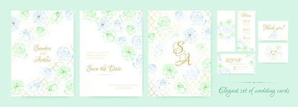 Cartes de voeux délicates pour mariage . — Image vectorielle