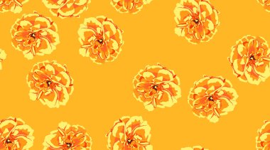 Turuncu Çiçek seamless modeli.