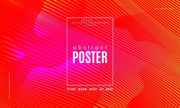 Abstract Background with Gradient Fluid Shapes. Movement of Neon Liquid. Wave Distorted Abstract Stripes. Trendy Linear Banner for Landing Page. Abstract Background with Vibrant Gradient and Red Waves