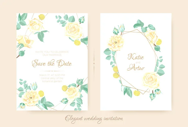 Invitation romantique pour la célébration de mariage . — Image vectorielle