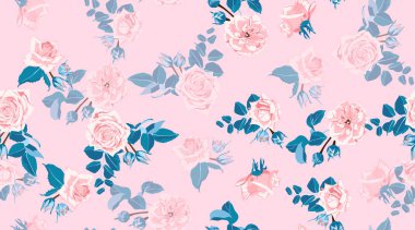 Pastel renklerde çiçek gül deseni.
