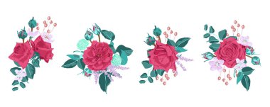 Düğün tasarımı için Vintage gül grubu.