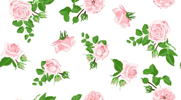 Розы бесшовные картины в винтажном стиле . — стоковый вектор
