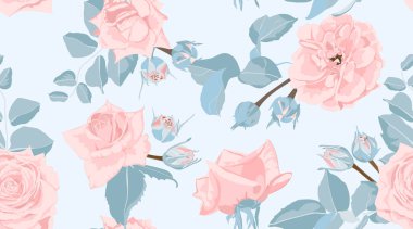 Pastel renklerde çiçek gül deseni.