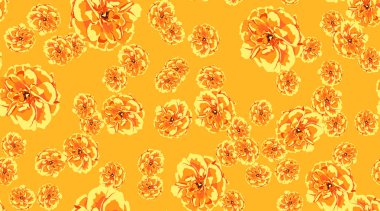 Turuncu Çiçek seamless modeli.
