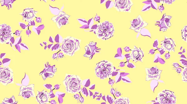 Seamless Rose Pattern in Vintage Style.