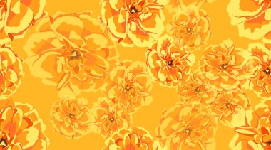 Turuncu Çiçek seamless modeli.