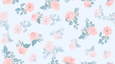 Pastel renklerde çiçek gül deseni.