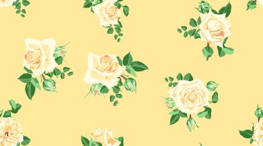 Vintage Güllü çiçek seamless modeli.