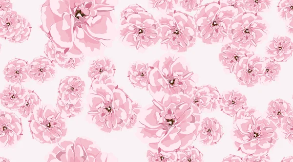 Watercolor Roses, Floral Seamless Pattern.