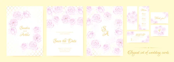 Invitation de mariage Collection Florale . — Image vectorielle