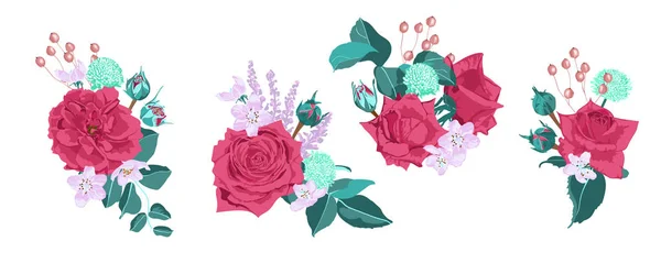 Vintage Roses Kollektion für Hochzeitsdesign. — Stockvektor