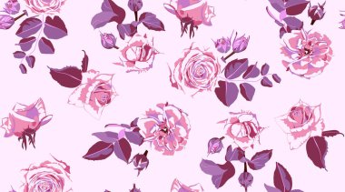 Dikişsiz gül desen, rustik çiçek arka plan.