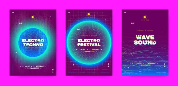 Carteles del Festival de Música Electrónica . — Archivo Imágenes Vectoriales