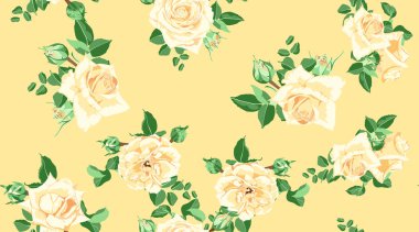 Vintage Güllü çiçek seamless modeli.