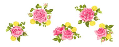 Düğün tasarımı için Vintage gül grubu.