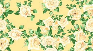 Vintage Güllü çiçek seamless modeli.