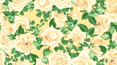 Vintage Güllü çiçek seamless modeli.