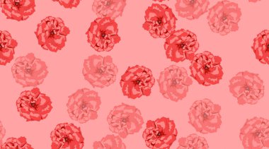 Sorunsuz çiçek desenli, kırmızı Vintage gül.