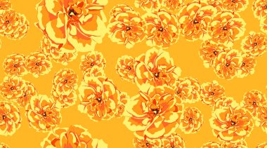 Turuncu Çiçek seamless modeli.