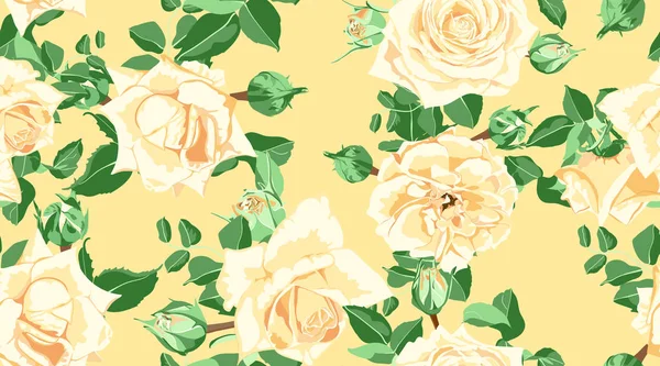 Цветочный бесшовный узор с винтажными розами . — стоковый вектор