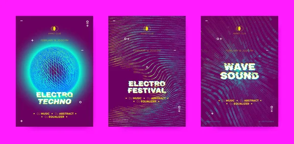 Carteles del Festival de Música Electrónica . — Archivo Imágenes Vectoriales