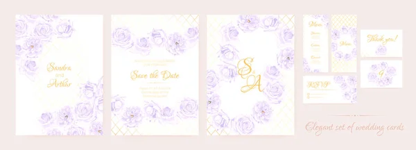 Convite de casamento Floral Collection . —  Vetores de Stock