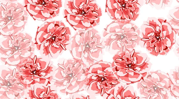 Sömlös blommönster, Vintage rosor. — Stock vektor