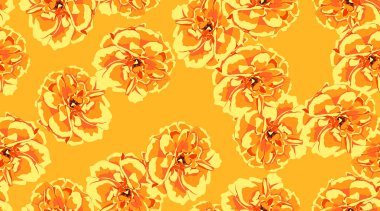 Turuncu Çiçek seamless modeli.