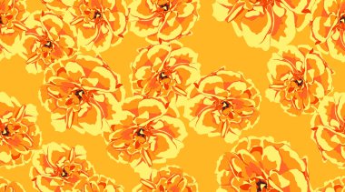 Turuncu Çiçek seamless modeli.