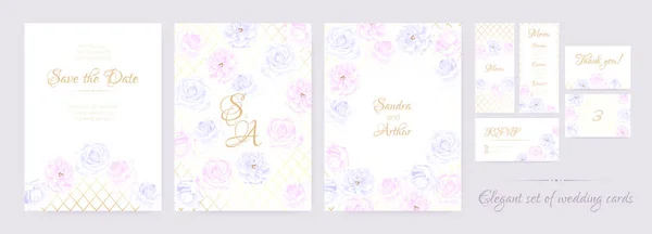 Inviter au mariage floral dans les couleurs pastel . — Image vectorielle