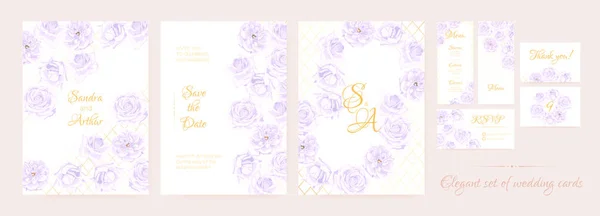 Invitation de mariage Collection Florale . — Image vectorielle