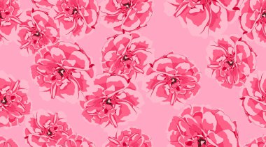 Sorunsuz çiçek desenli, kırmızı Vintage gül.