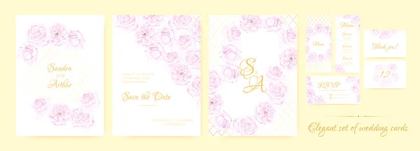 Convite de casamento Floral Collection . —  Vetores de Stock