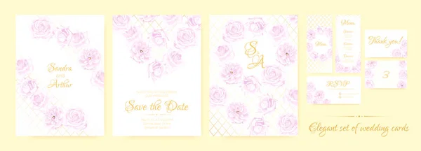 Invitation de mariage Collection Florale . — Image vectorielle