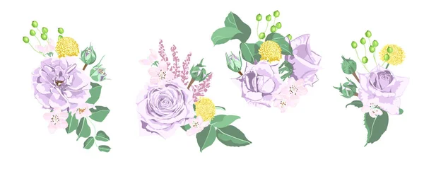 Hochzeitskarte Design mit Aquarellblumen. — Stockvektor