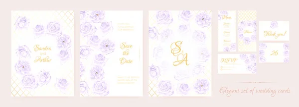 Convite de casamento Floral Collection . —  Vetores de Stock