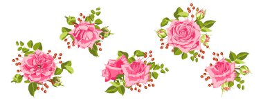 Düğün tasarımı için Vintage gül grubu.