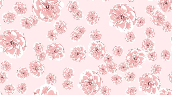 Watercolor Roses, Floral Seamless Pattern. — Stock Vector