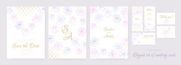 Casamento floral Convidar em cores pastel . —  Vetores de Stock