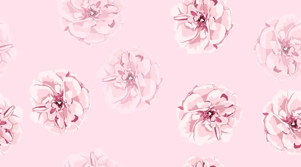 Rosas aquarela, padrão sem costura floral . — Vetor de Stock