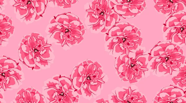 Patrón floral sin costuras, rosas rojas vintage . — Vector de stock