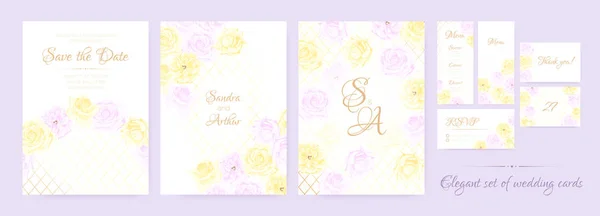 Grande collection de cartes de mariage . — Image vectorielle