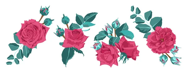 Vintage Roses Kollektion für Hochzeitsdesign. — Stockvektor