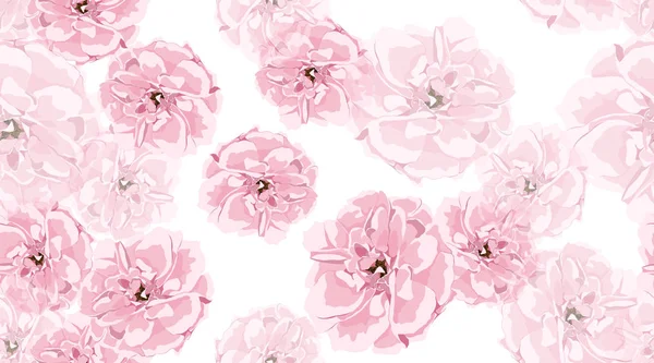 Rosas de acuarela, patrón sin costura floral . — Archivo Imágenes Vectoriales