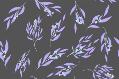 Dikişsiz yaz desen Pastel renk tasarımı. Vektör Okaliptüs yaprakları. Güzel şube ve çiçek öğeleri. Tropik bitkiler. Botanik arka plan. Yaz desen düğün tasarımı için yazdırma.